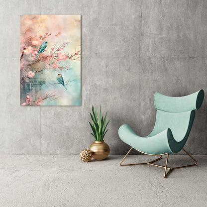 CHERRY BIRDSONG Vertical Canvas Print