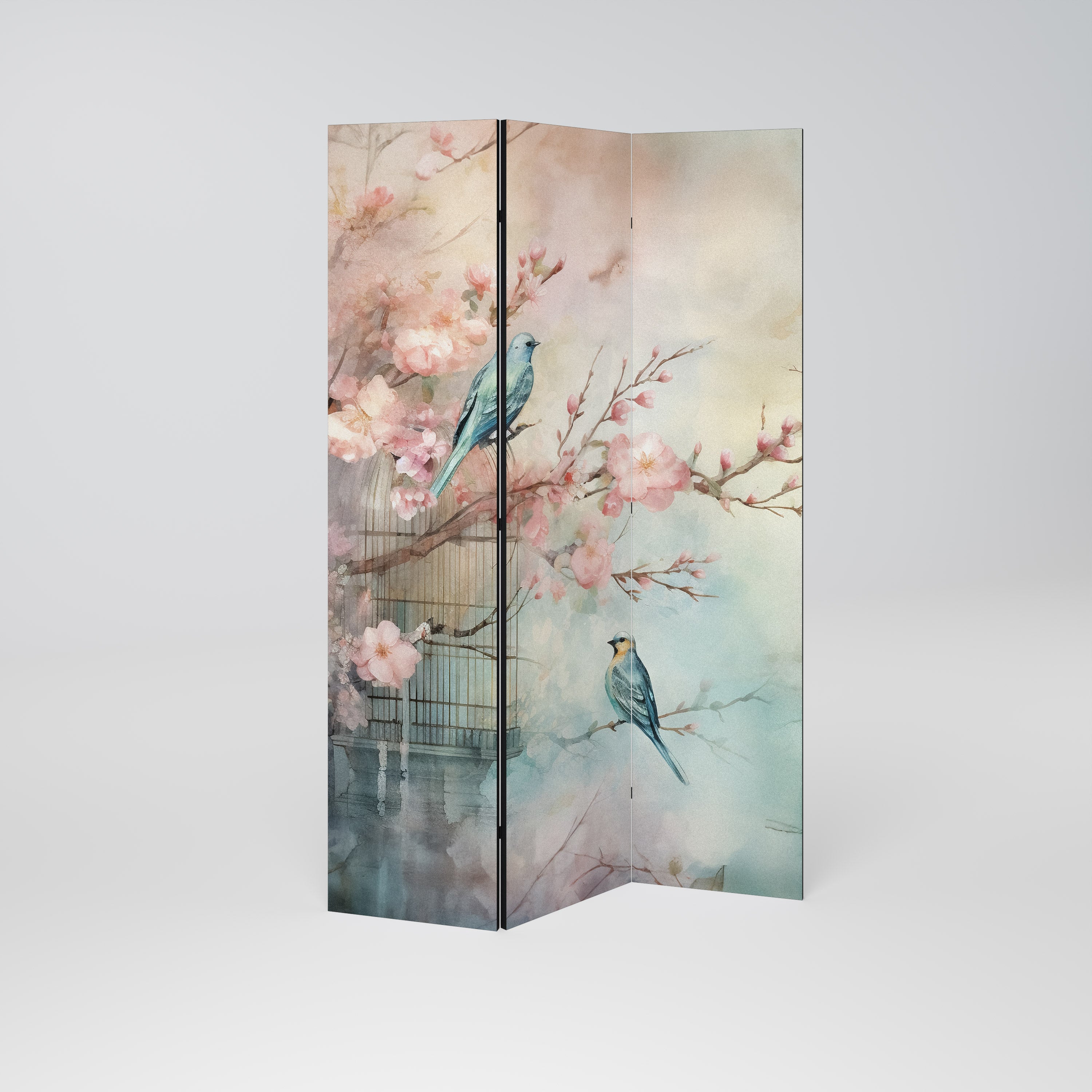 CHERRY BIRDSONG 3-Panel Room Divider