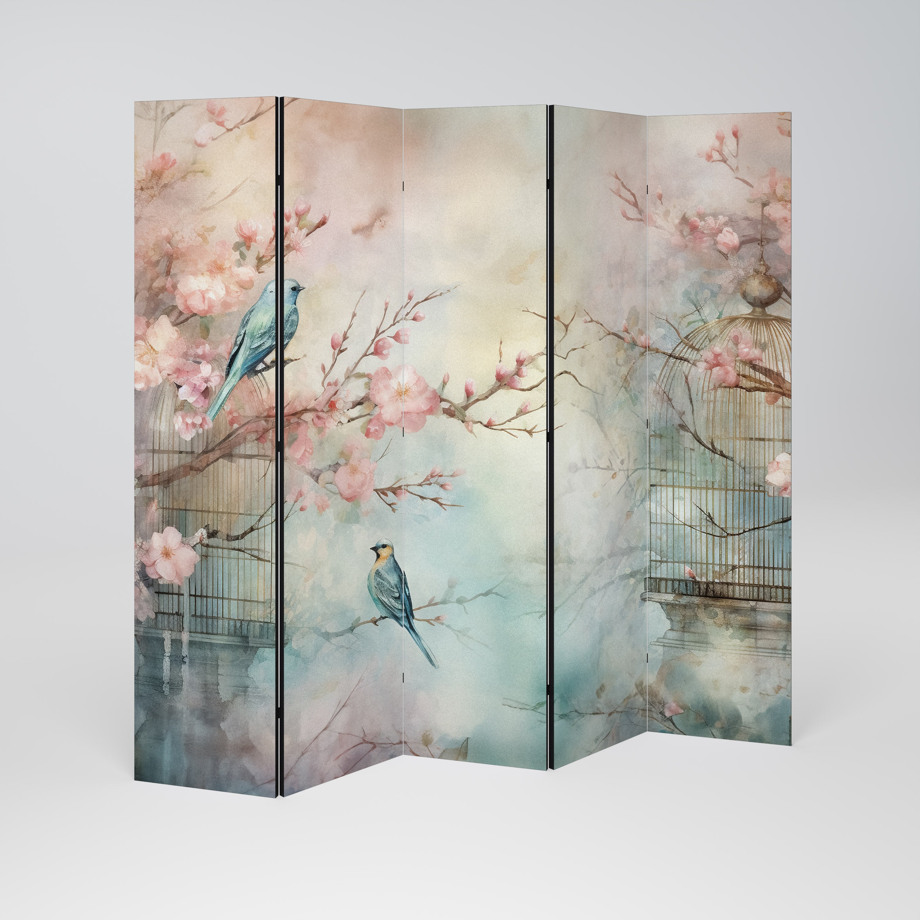 CHERRY BIRDSONG 5-Panel Room Divider