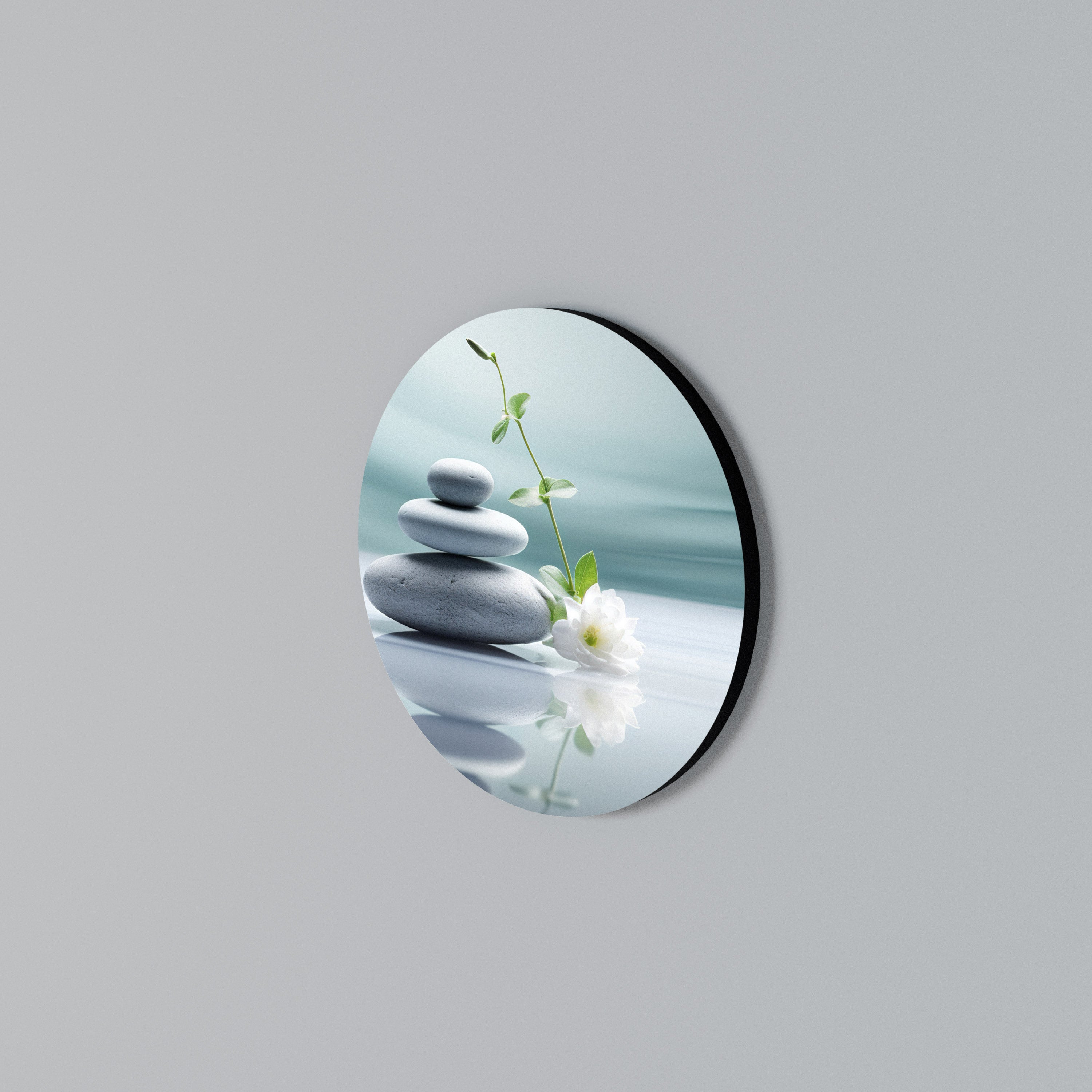 TRANQUIL STONE BALANCE Round Wall Art