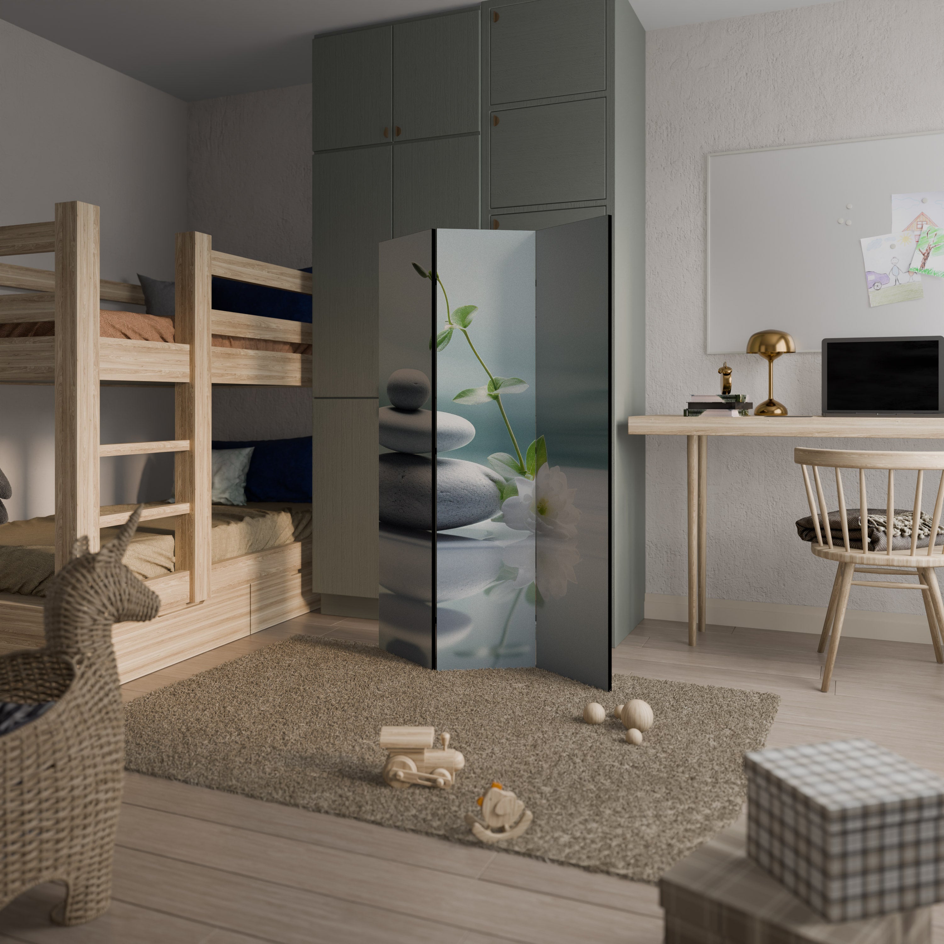 TRANQUIL STONE BALANCE 3dílný paraván