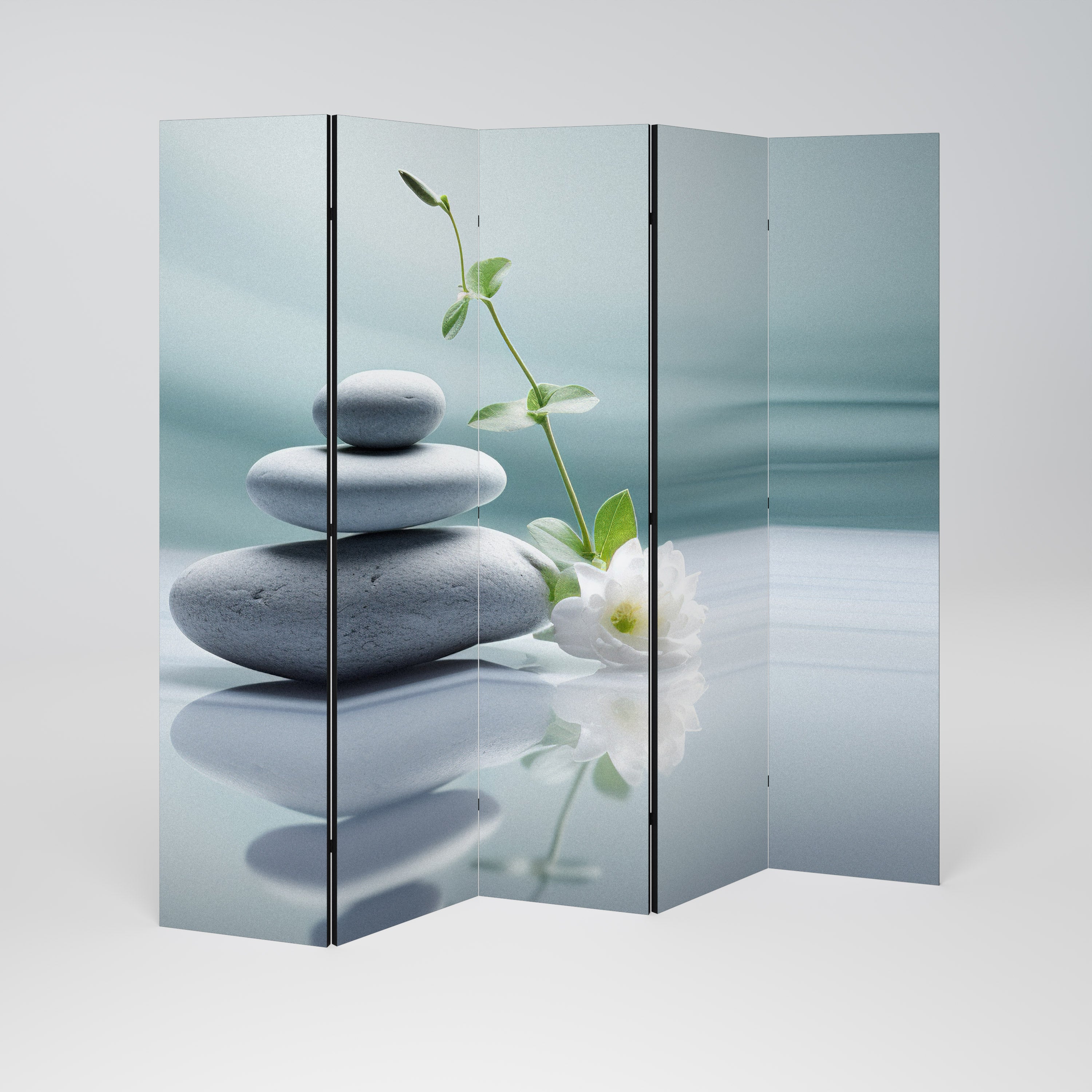 TRANQUIL STONE BALANCE 5-Panel Room Divider