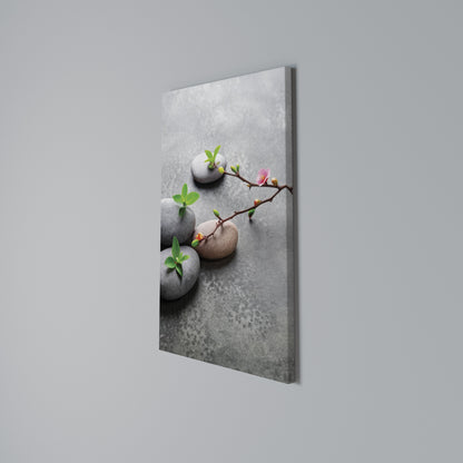 STONES AND BLOSSOMS Vertical Canvas Print