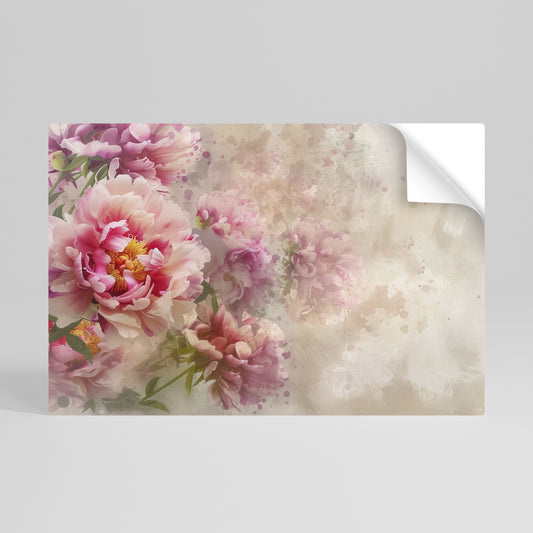 PEONY WHISPER Vodorovný samolepicí plakát