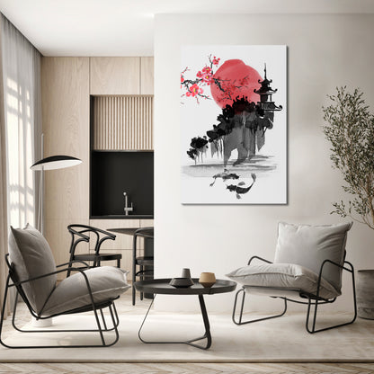 CHERRY SHADOWS Vertical Canvas Print