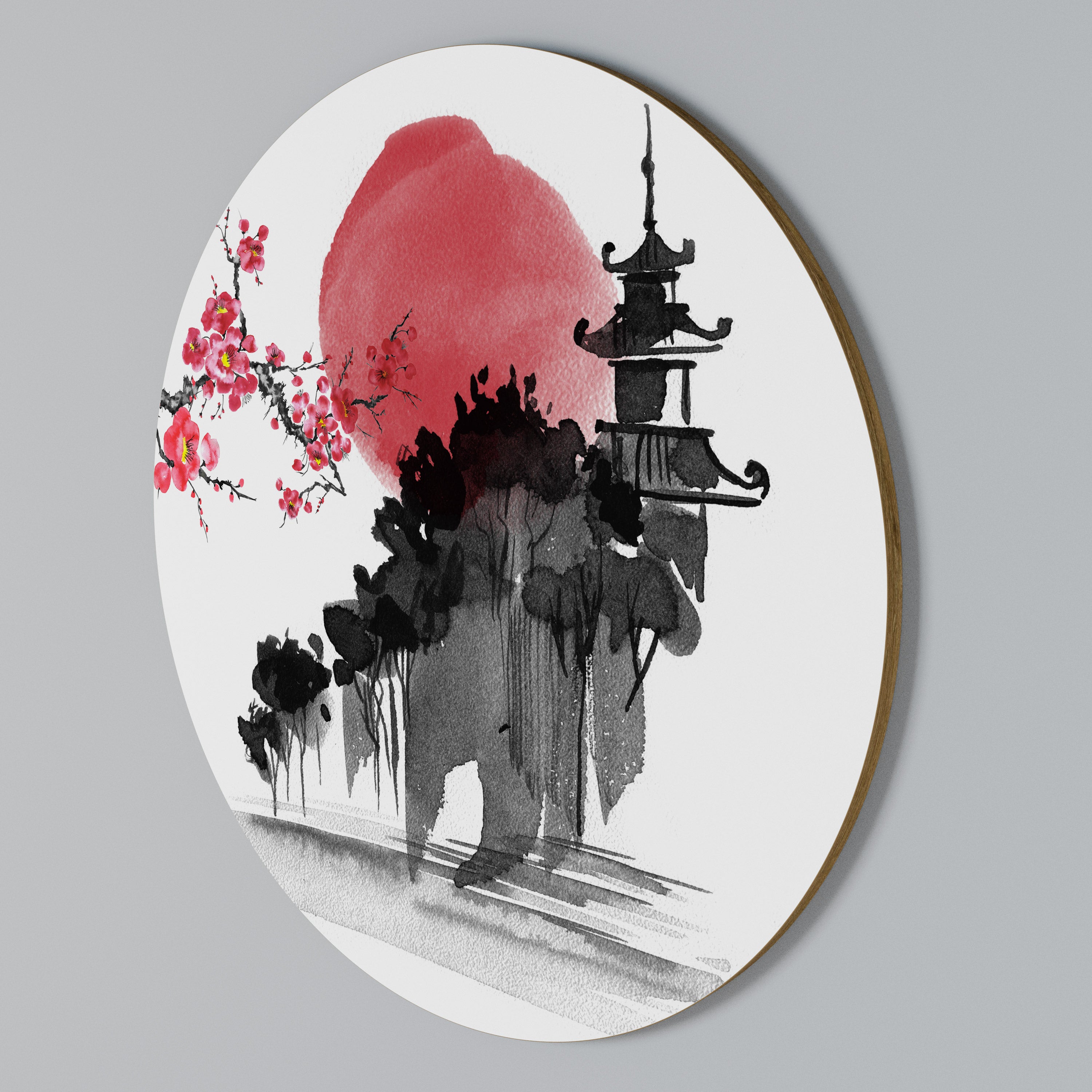CHERRY SHADOWS Kulatá nástěnná dekorace