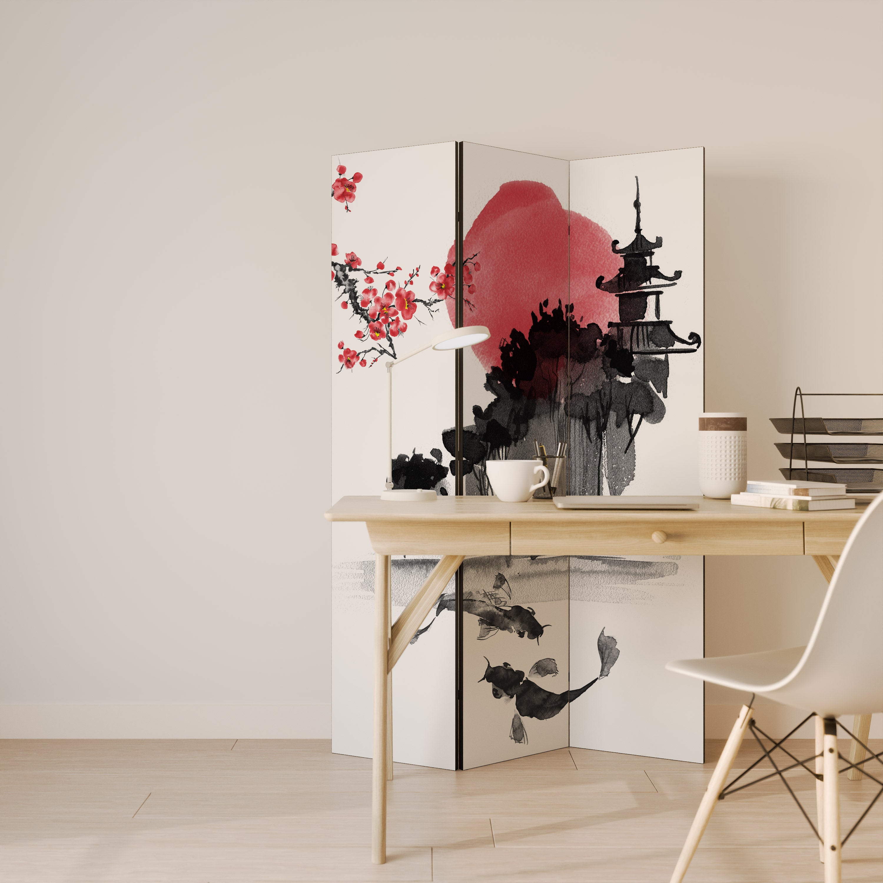 CHERRY SHADOWS 3dílný paraván