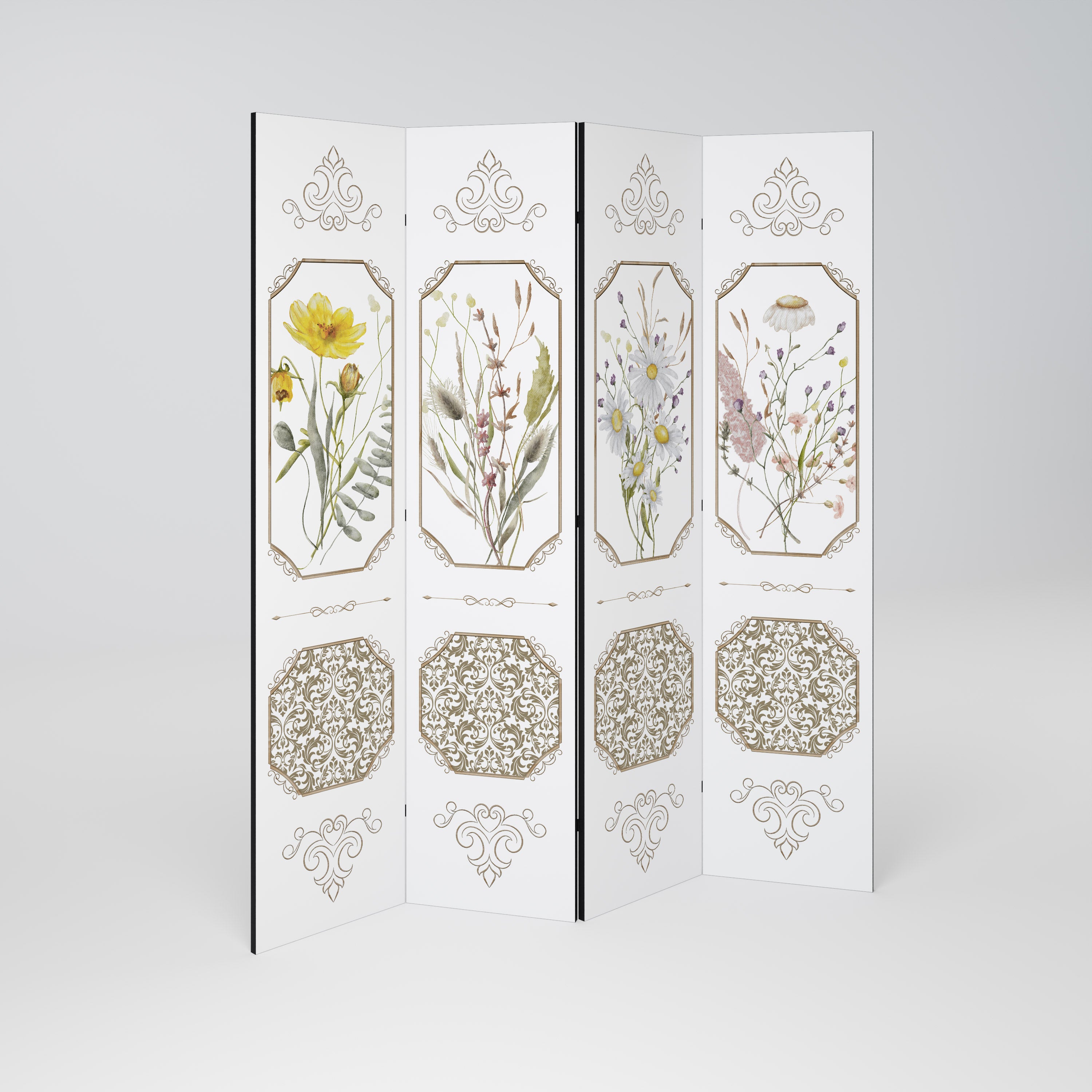ELEGANT BOTANICAL TAPESTRY 4dílný paraván