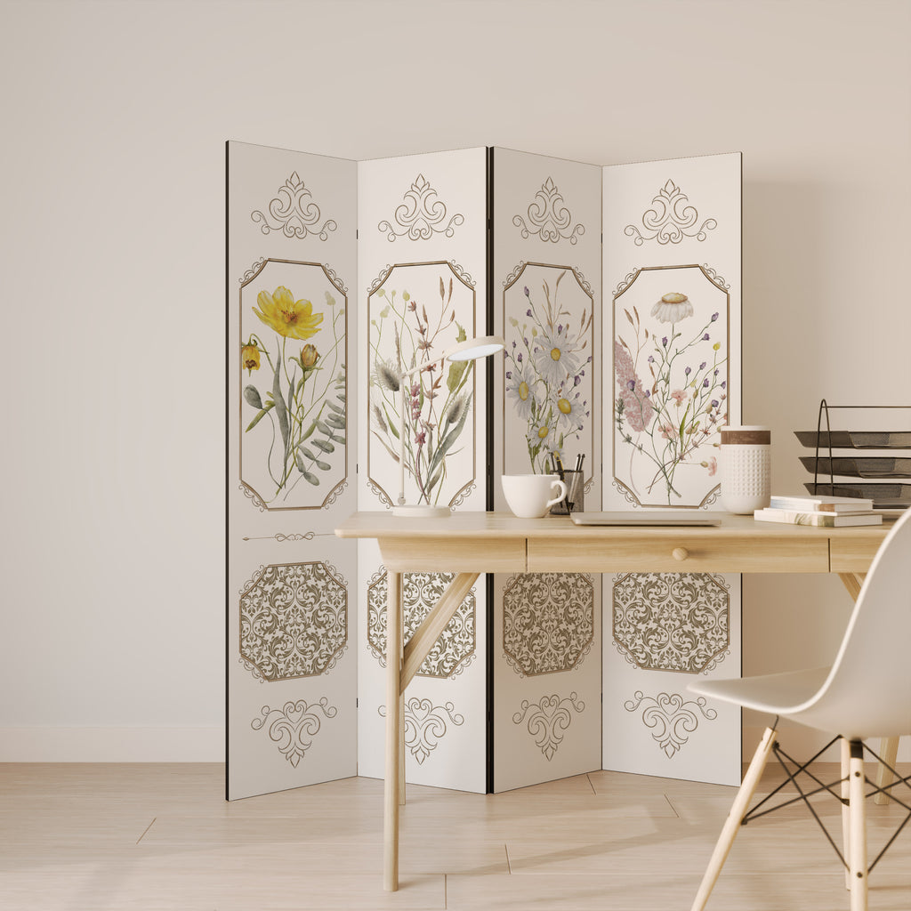 ELEGANT BOTANICAL TAPESTRY 4dílný paraván