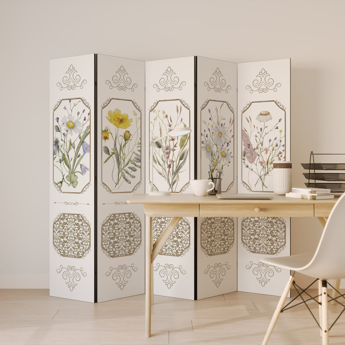 ELEGANT BOTANICAL TAPESTRY 5dílný paraván