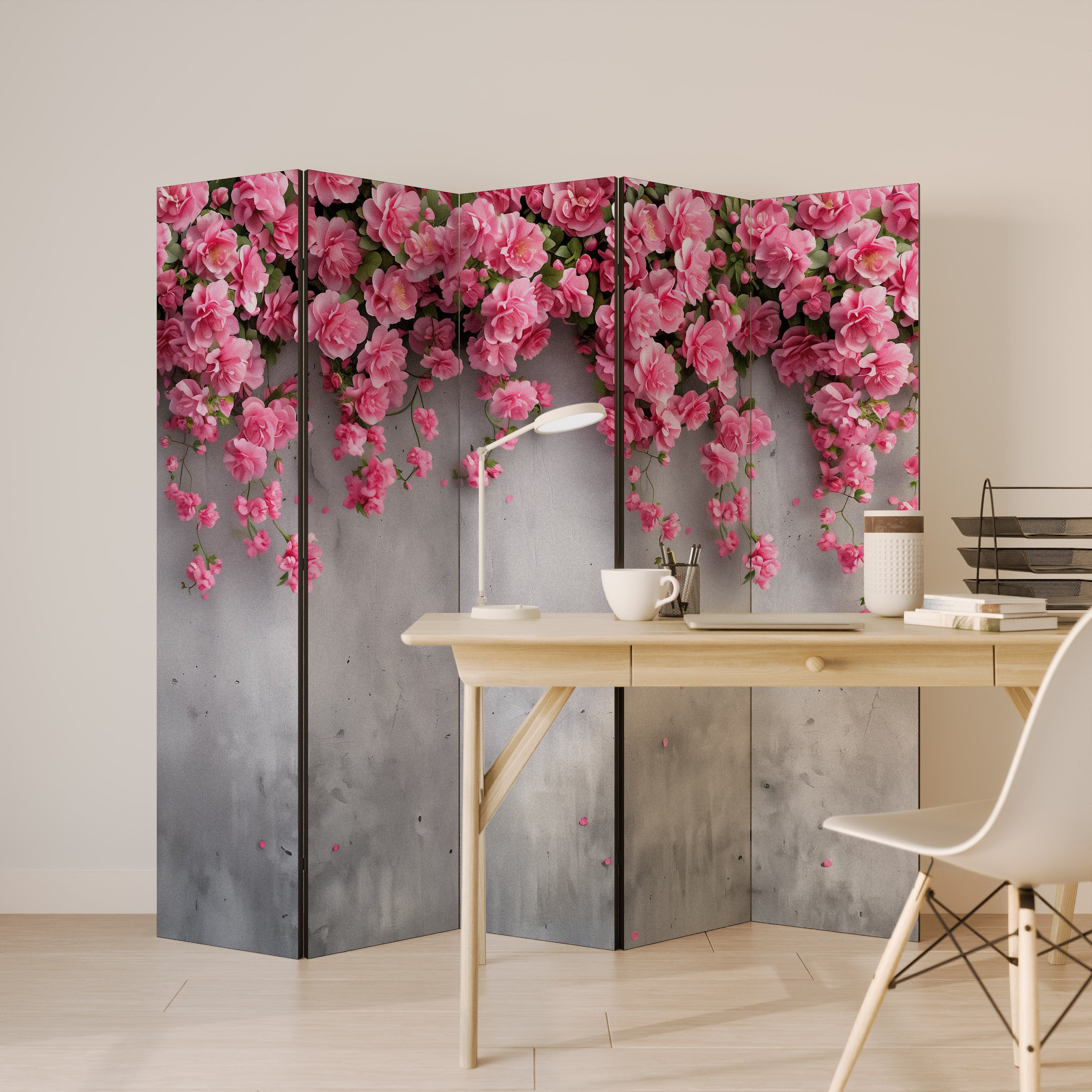 SERENE FLOWER FOLD 5-Panel Room Divider