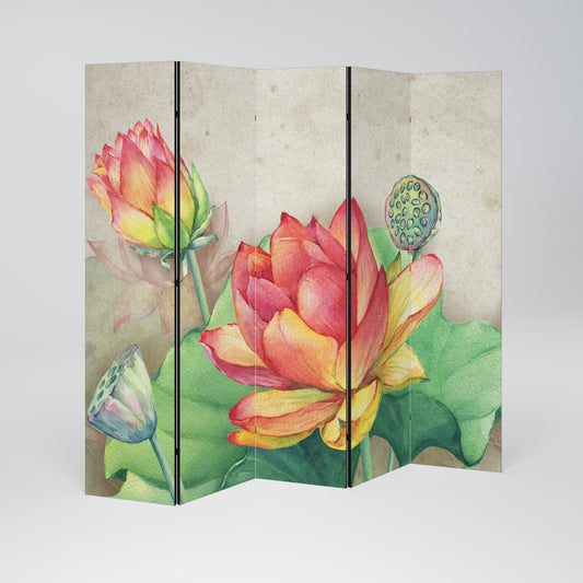 WHISPERING LOTUS BLOOMS 5dílný paraván