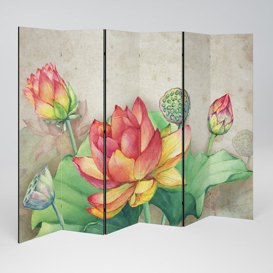 WHISPERING LOTUS BLOOMS 6dílný paraván
