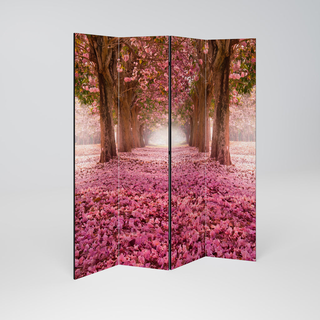 BLOSSOMING PATHWAYS 4-Panel Room Divider