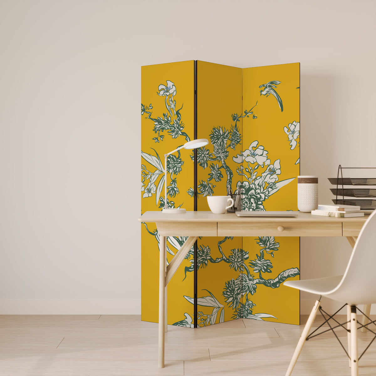 YELLOW CHINOISERIE 3dílný paraván