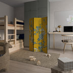 YELLOW CHINOISERIE 3-Panel Room Divider