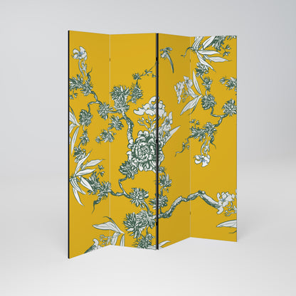 YELLOW CHINOISERIE 4dílný paraván