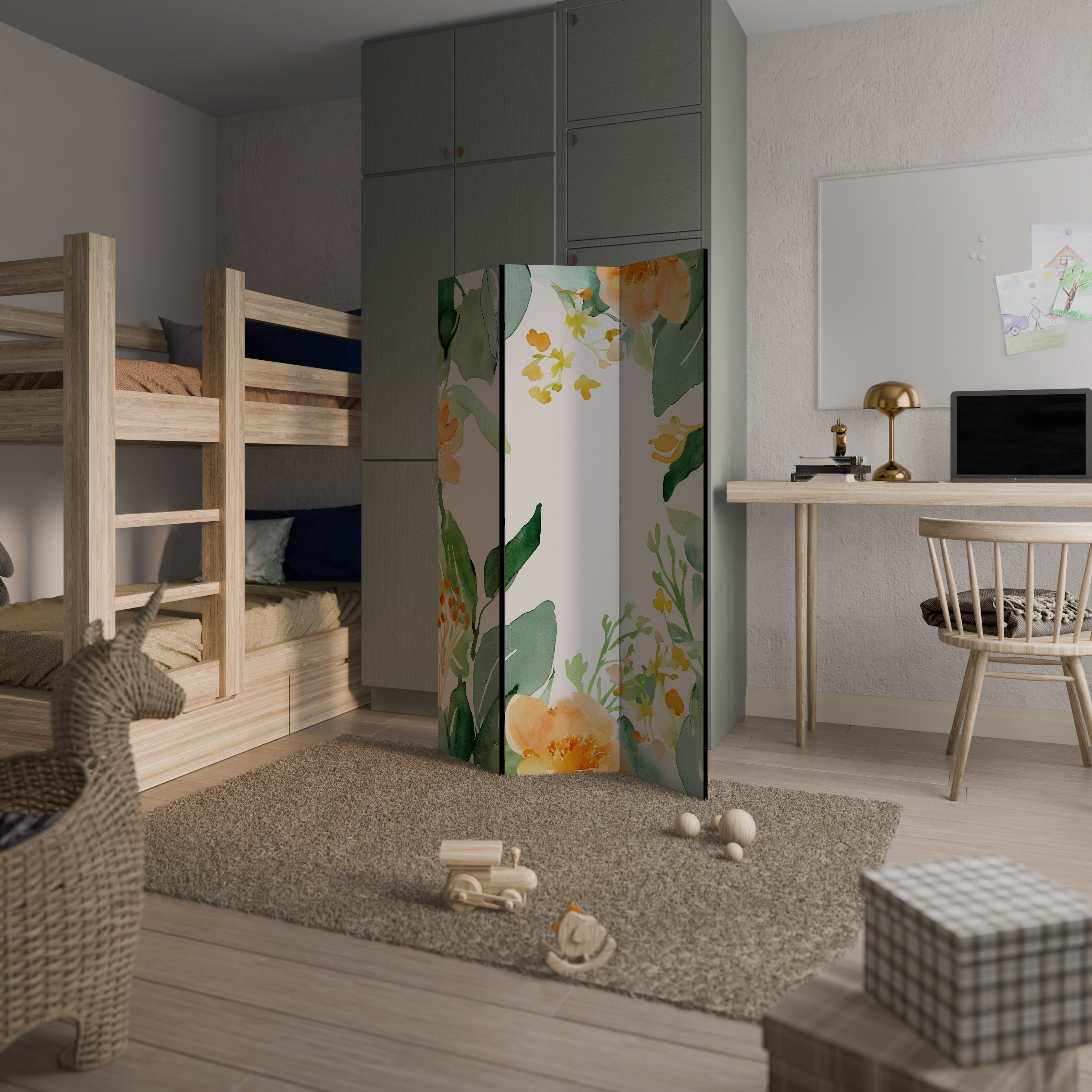 FLORAL SERENITY SPLIT 3dílný paraván