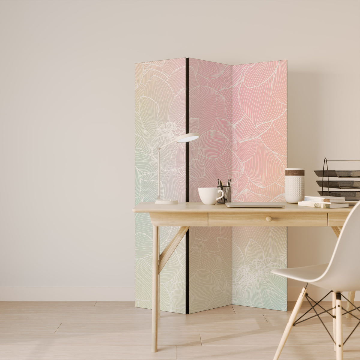ELEGANT FLORAL FUSION 3dílný paraván