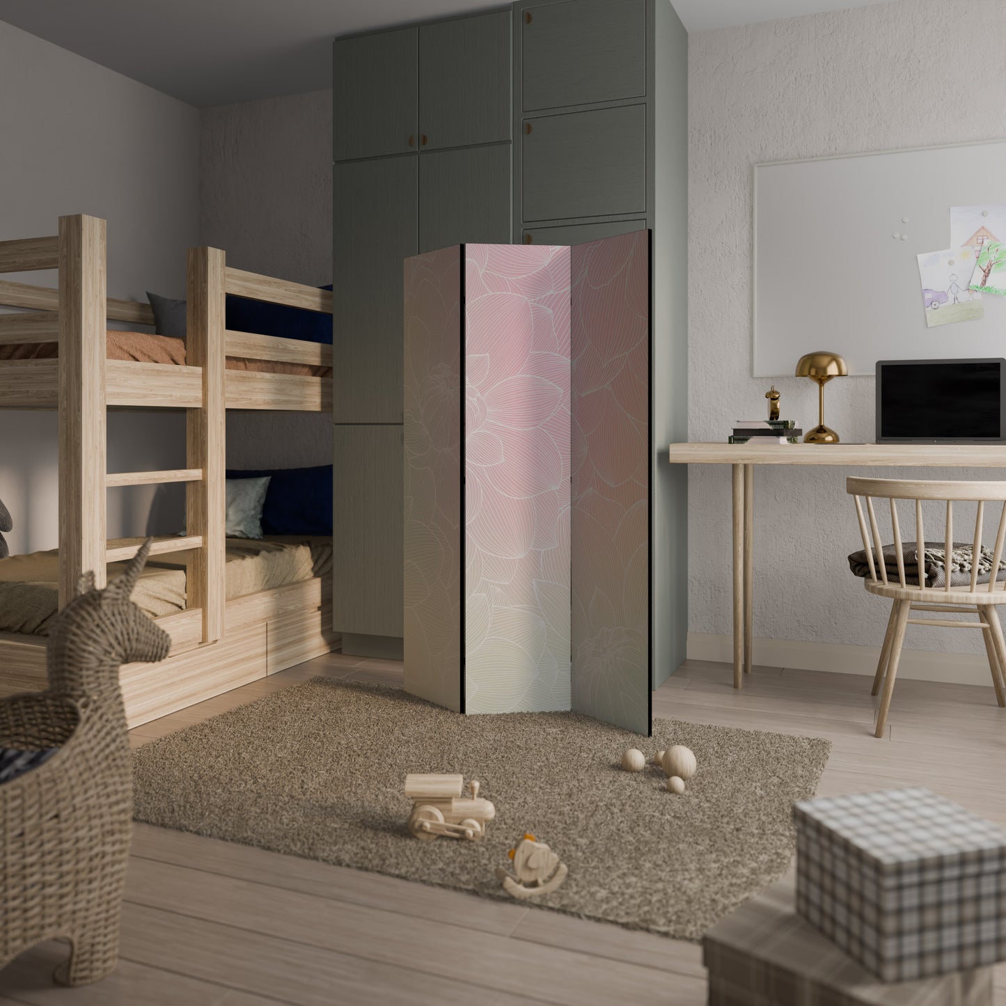 ELEGANT FLORAL FUSION 3dílný paraván