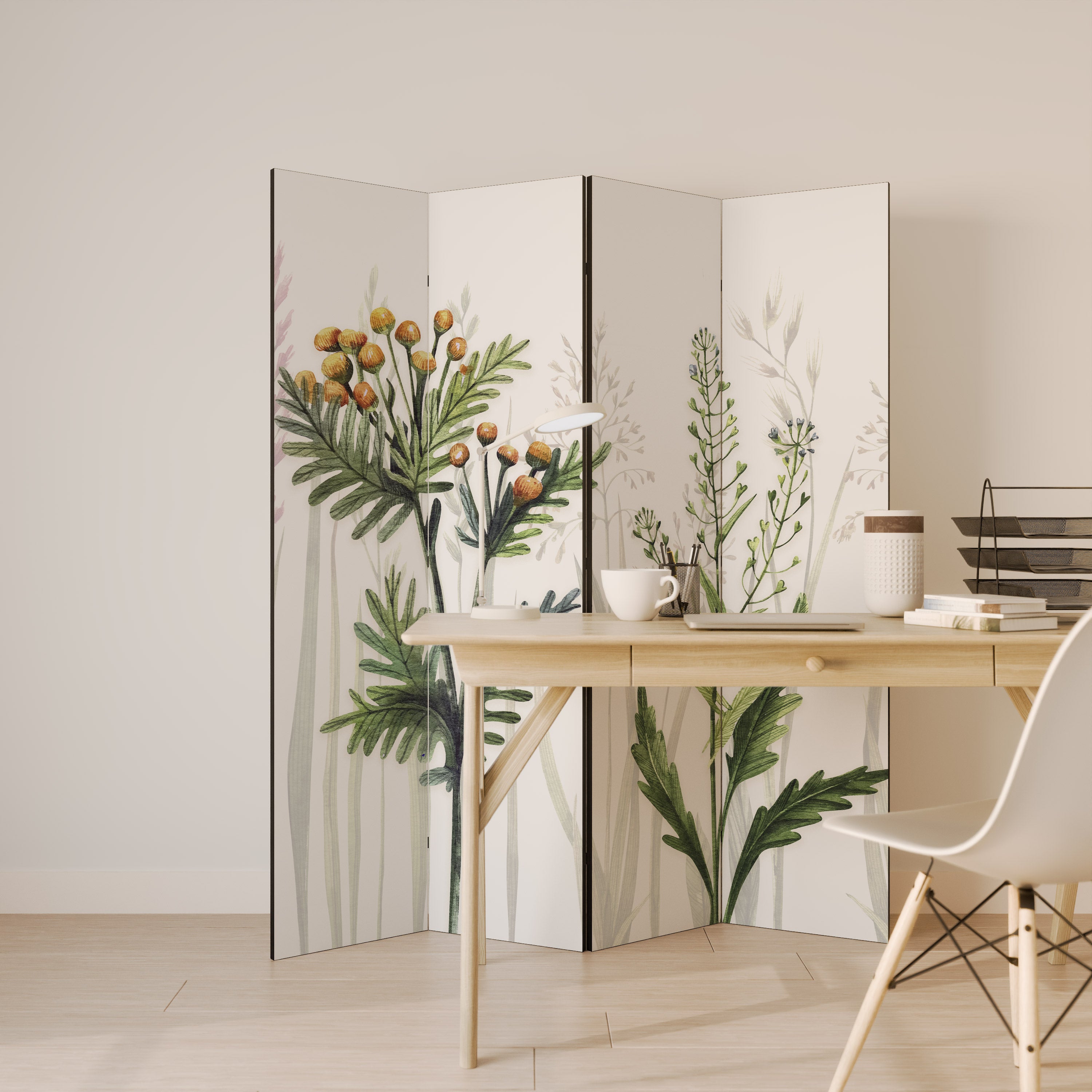 HERBAL DREAM 4-Panel Room Divider