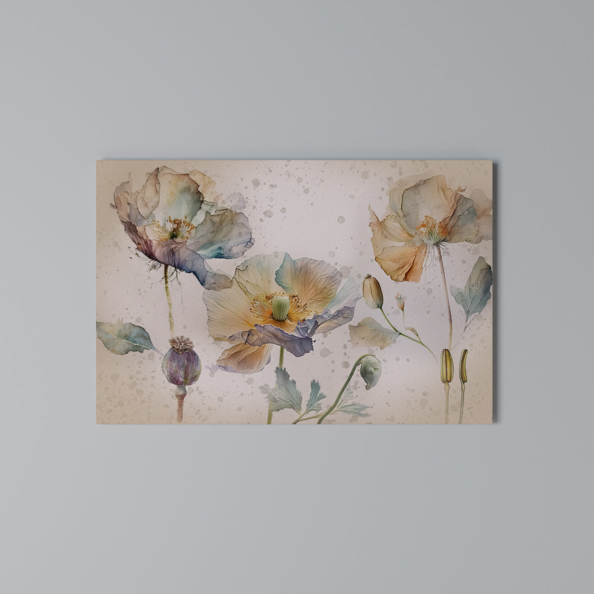 SOFTEN POPPY Horizontal Canvas Print