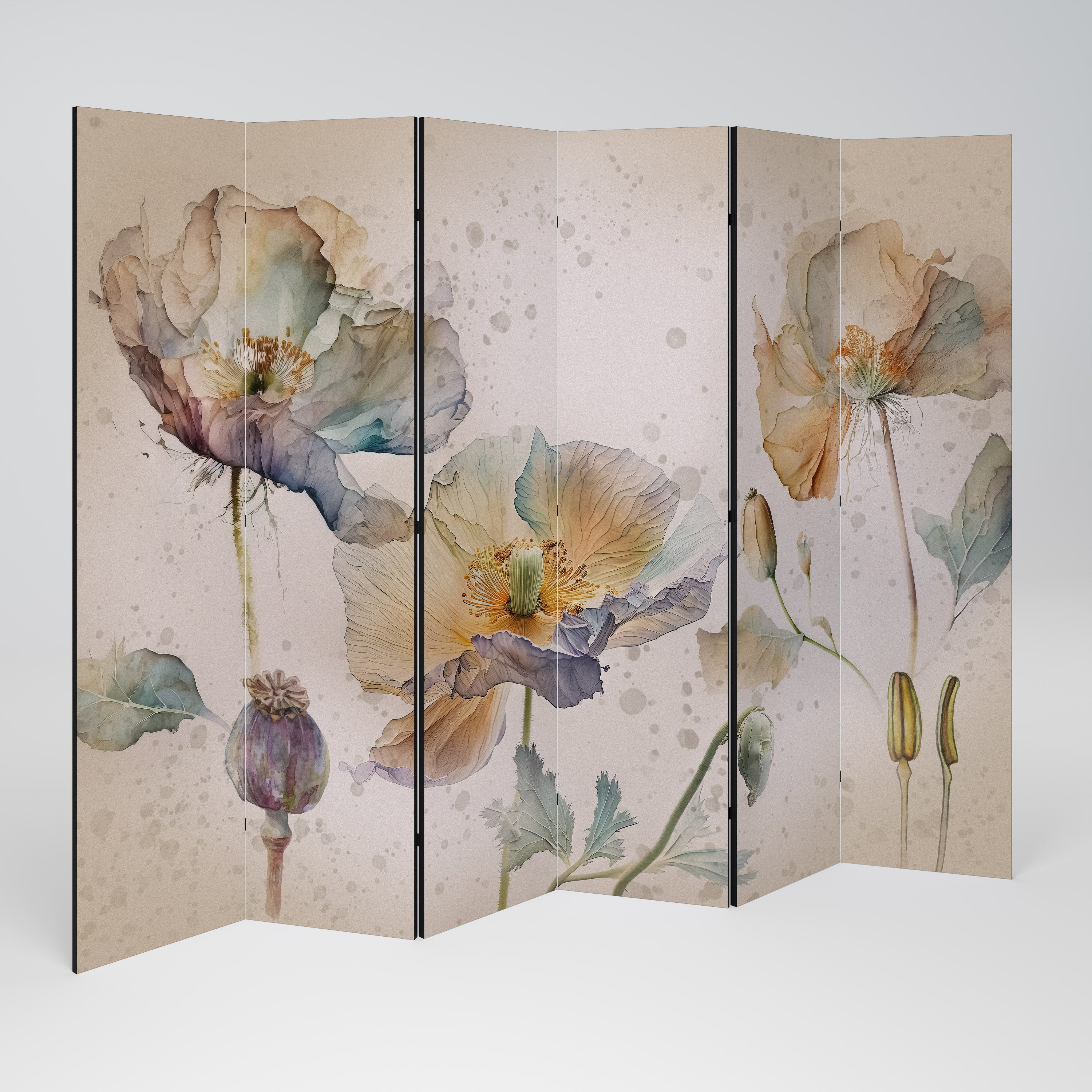 SOFTEN POPPY 6-Panel Room Divider