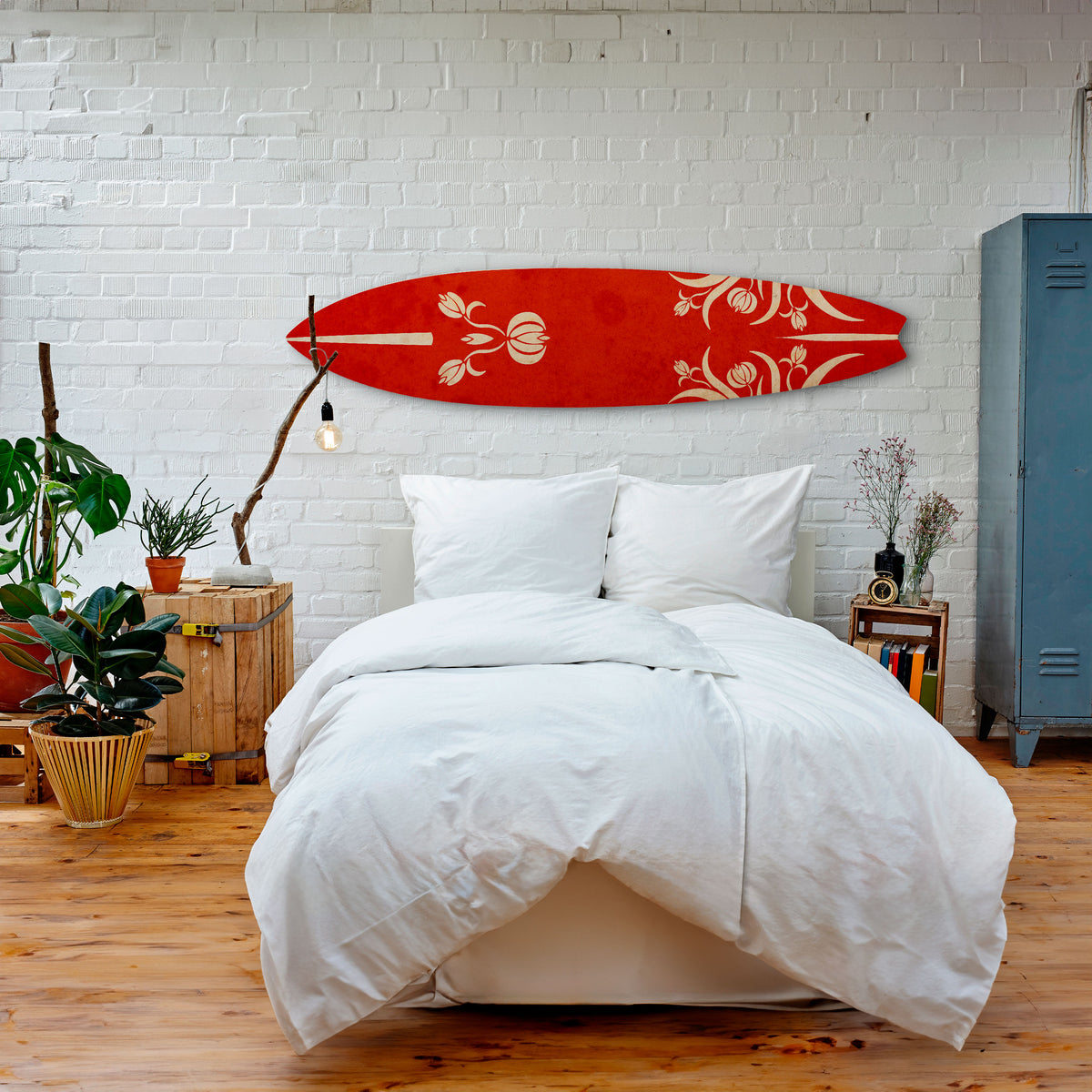 FLOWERY ORNATE Dekorativní panel ve tvaru surfu