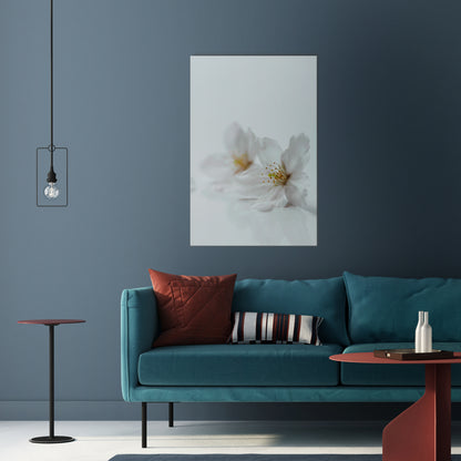 FLEETING WHITE PETALS Vertical Canvas Print