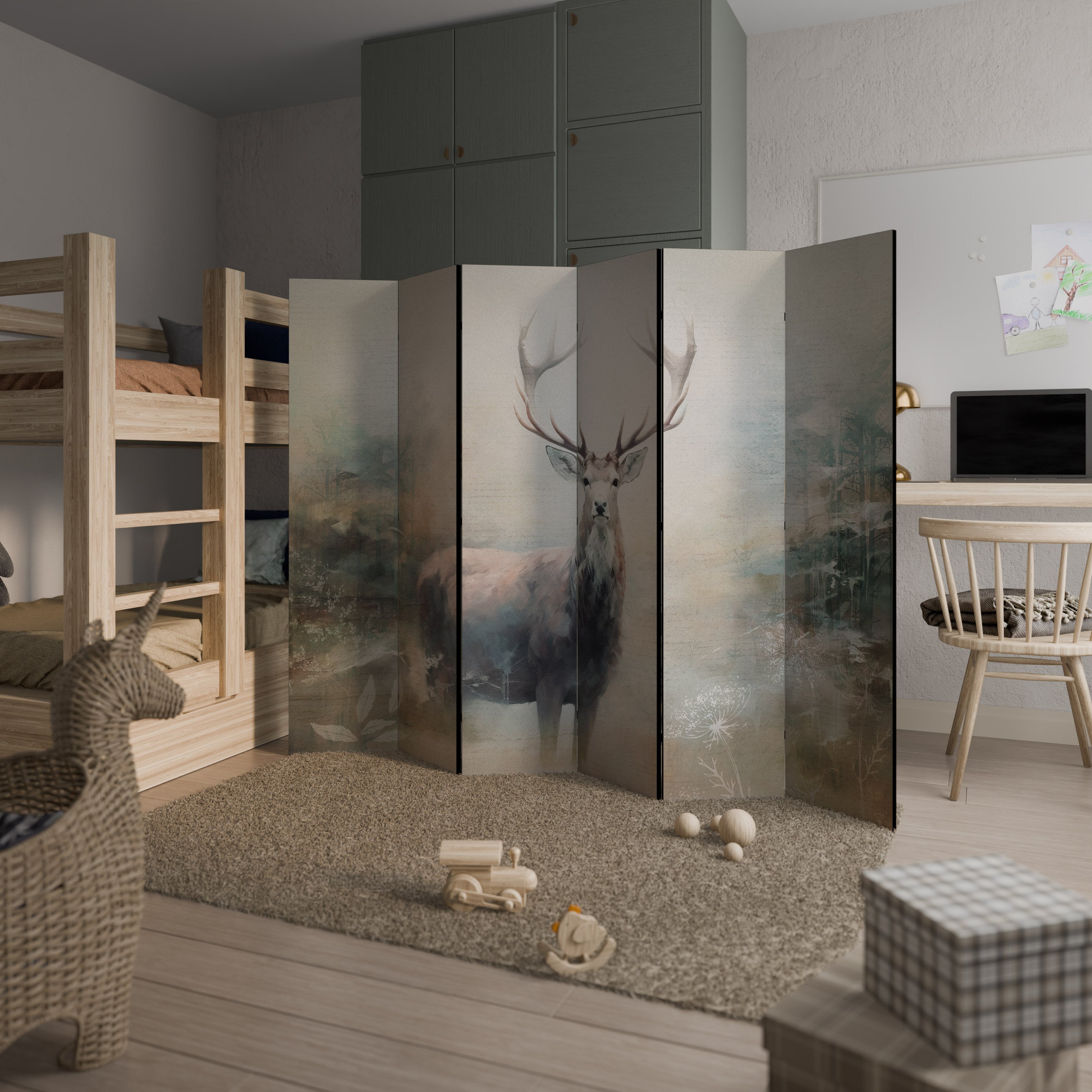 FOREST KING 6-Panel Room Divider