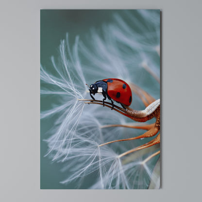 LADYBUG BALANCE Vertical Canvas Print