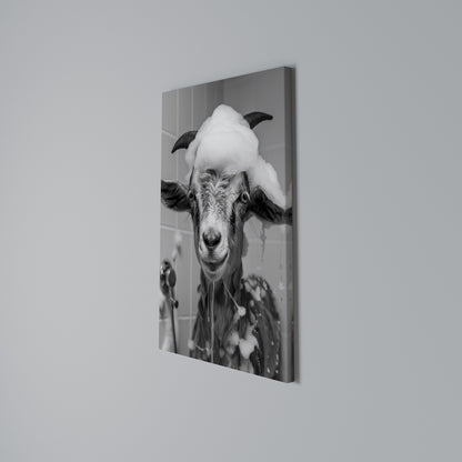 SOAPY GOAT GIGGLES Vertical Canvas Print