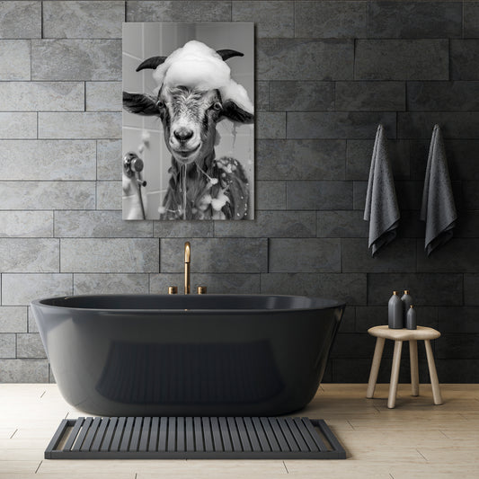 SOAPY GOAT GIGGLES Vertical Canvas Print
