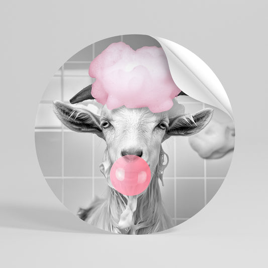 BUBBLEGUM BOVINE BLISS Kulatá samolepka