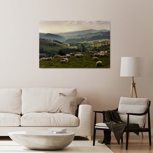 SHEEP IN SERENITY Horizontal Canvas Print