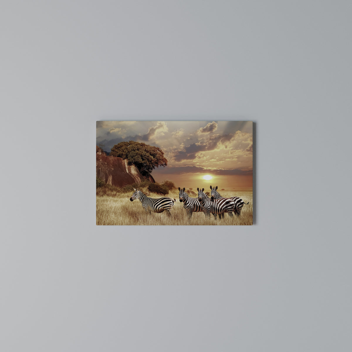 ZEBRA SUNSET SERENADE Horizontal Canvas Print