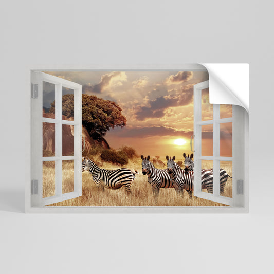 ZEBRA SUNSET VISTA Vodorovný samolepicí plakát