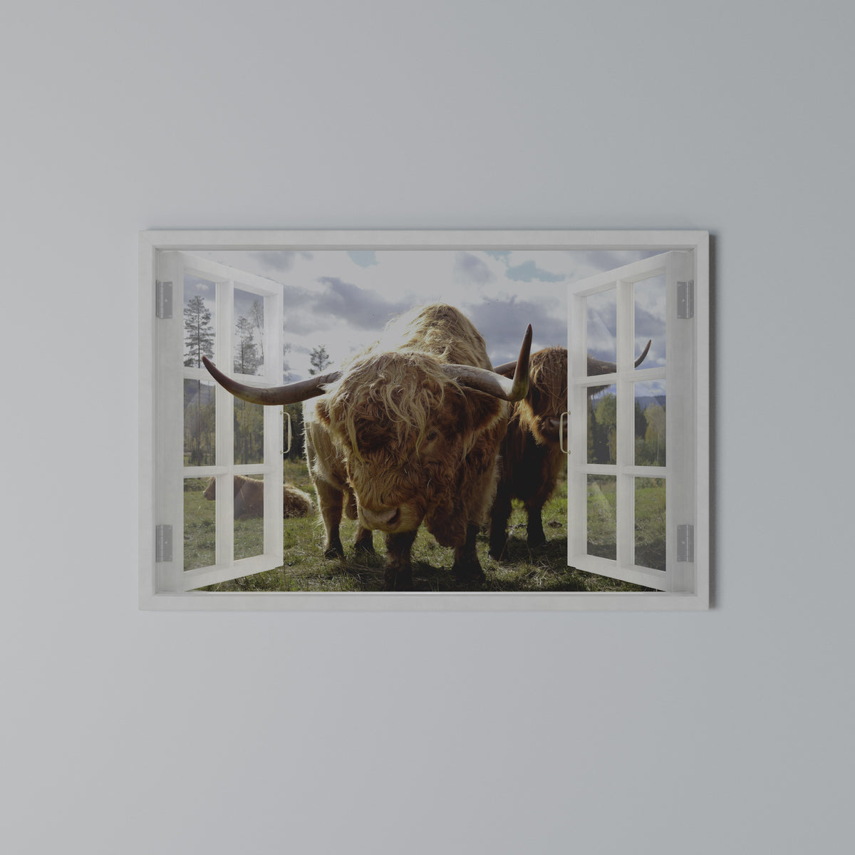 BOVINE WINDOW VISTA Horizontal Canvas Print