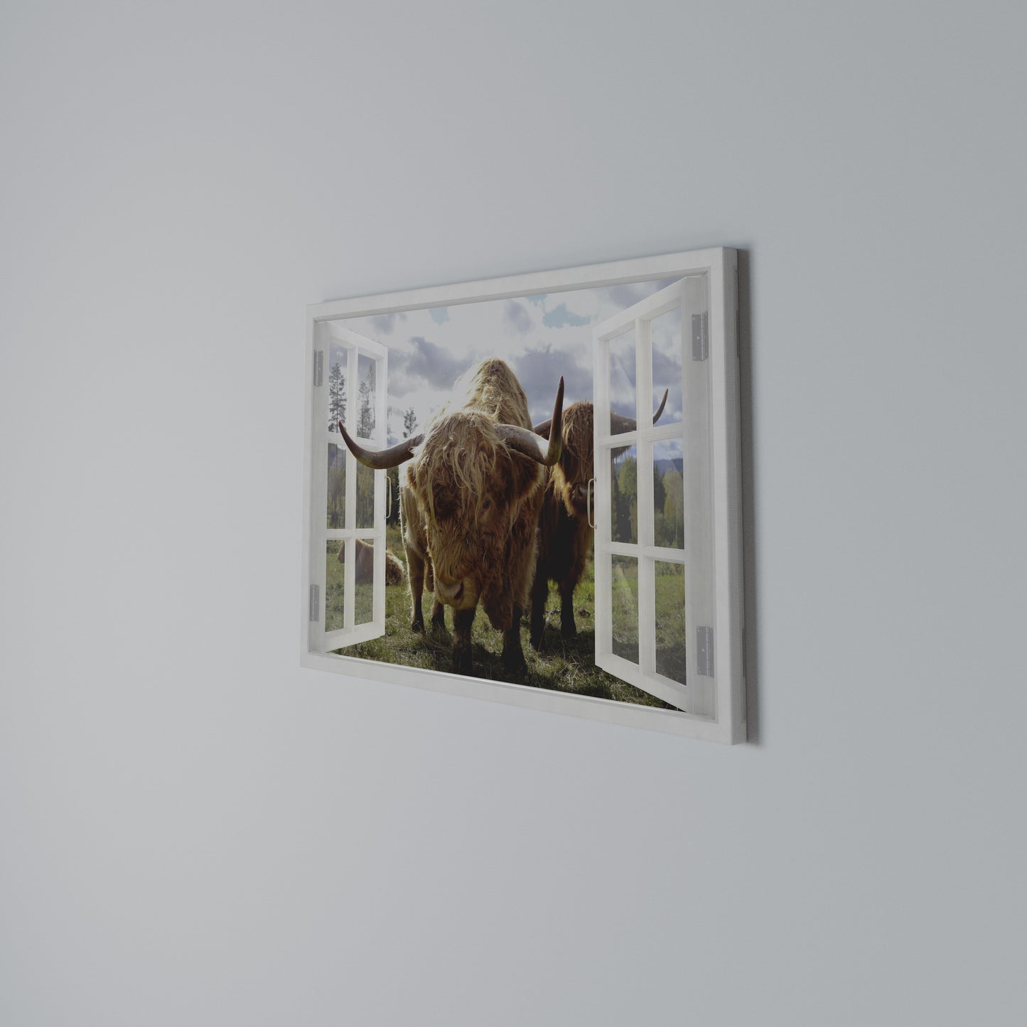 BOVINE WINDOW VISTA Horizontal Canvas Print