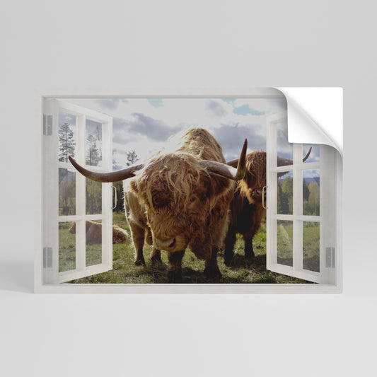 BOVINE WINDOW VISTA Vodorovný samolepicí plakát