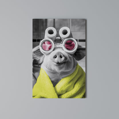 MORNING PIGLET Vertical Canvas Print