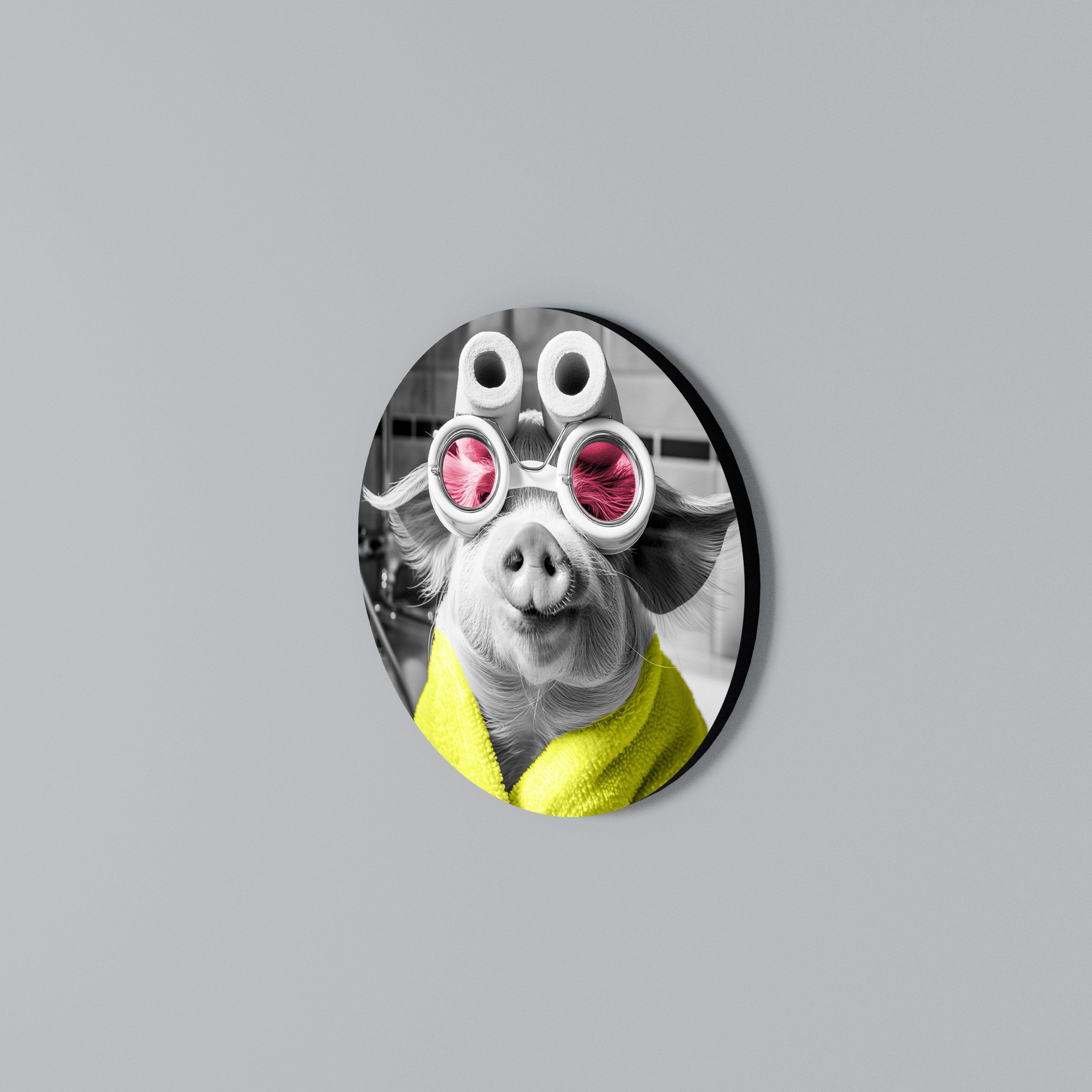 MORNING PIGLET Kulatá nástěnná dekorace