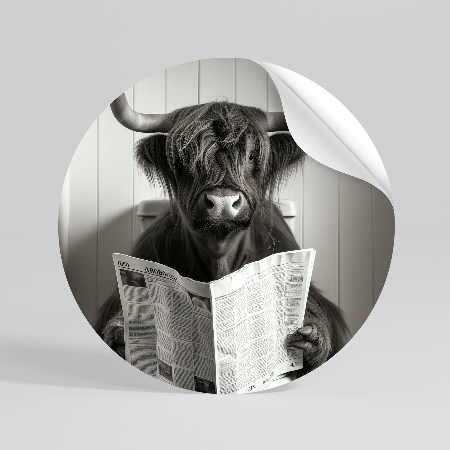MOO-DY NEWS BREAK Kulatá samolepka