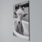PINK CLOUD BATH TIME Vertical Canvas Print
