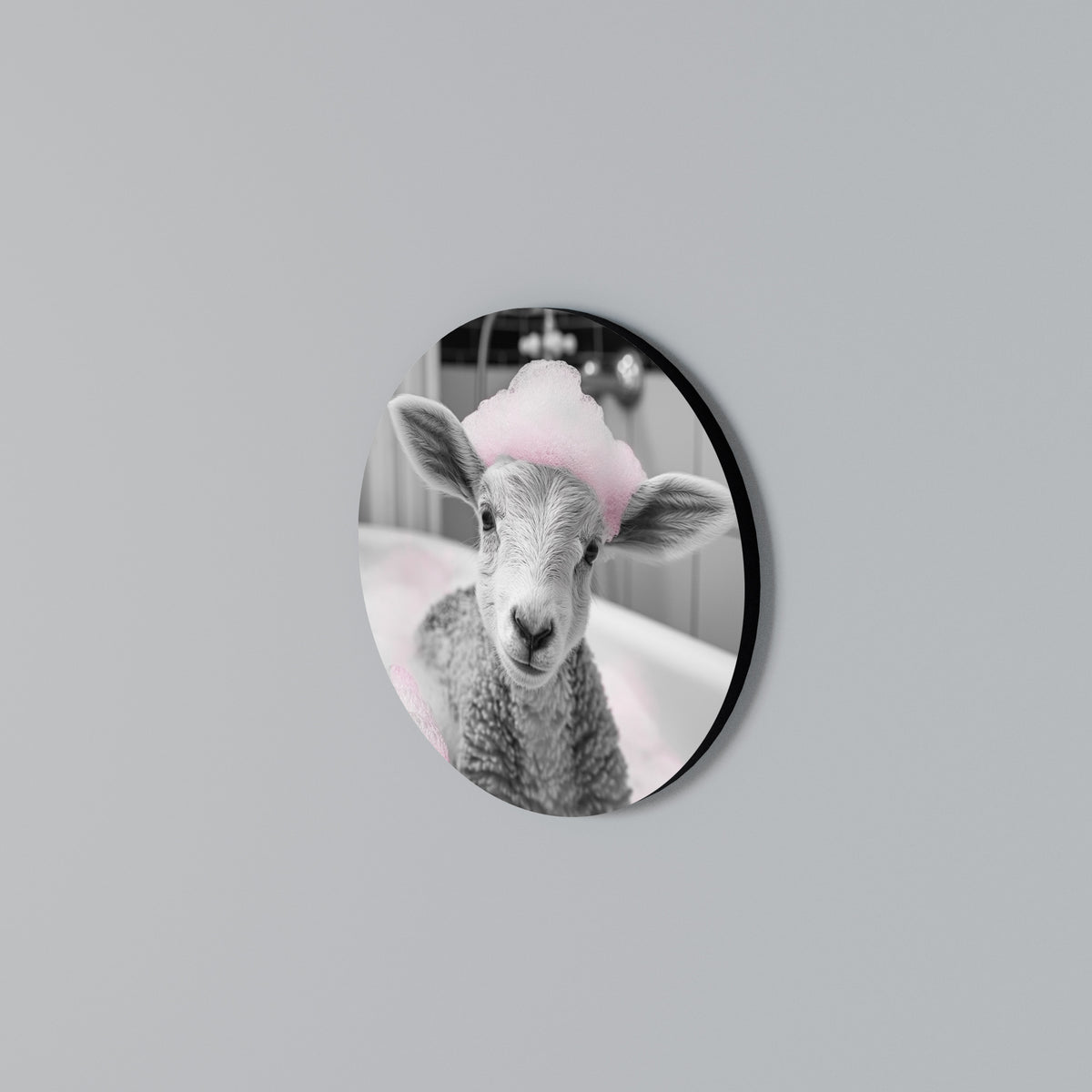 PINK CLOUD BATH TIME Kulatá nástěnná dekorace