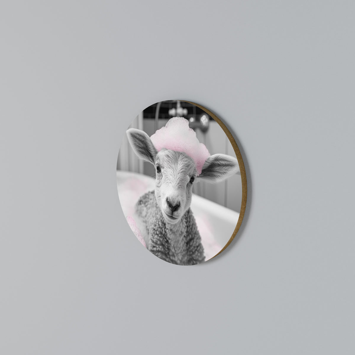 PINK CLOUD BATH TIME Kulatá nástěnná dekorace