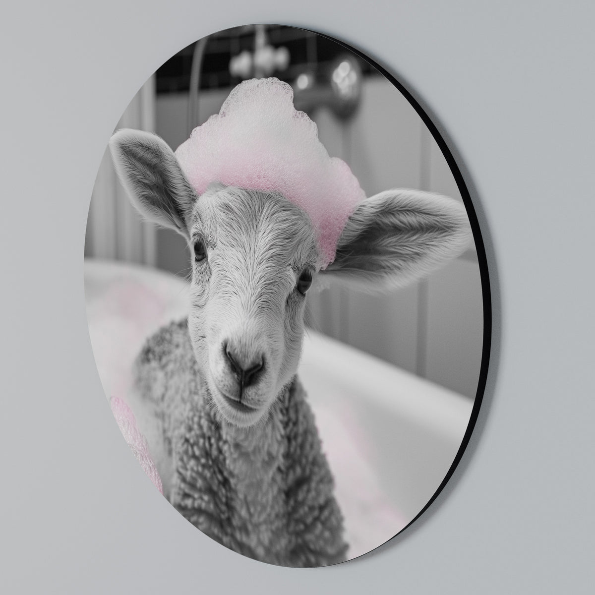 PINK CLOUD BATH TIME Kulatá nástěnná dekorace