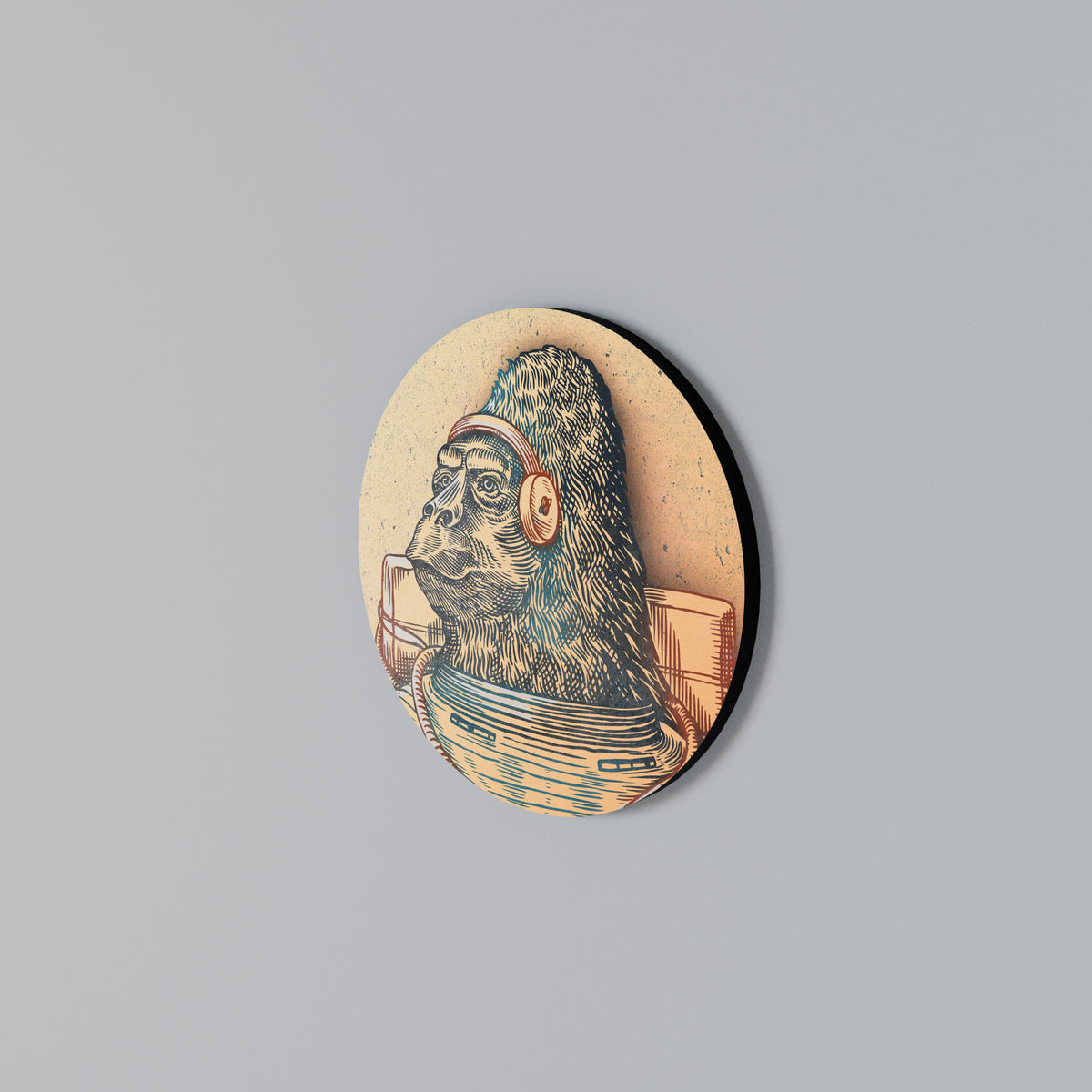 GORILLA GROOVE Kulatá nástěnná dekorace