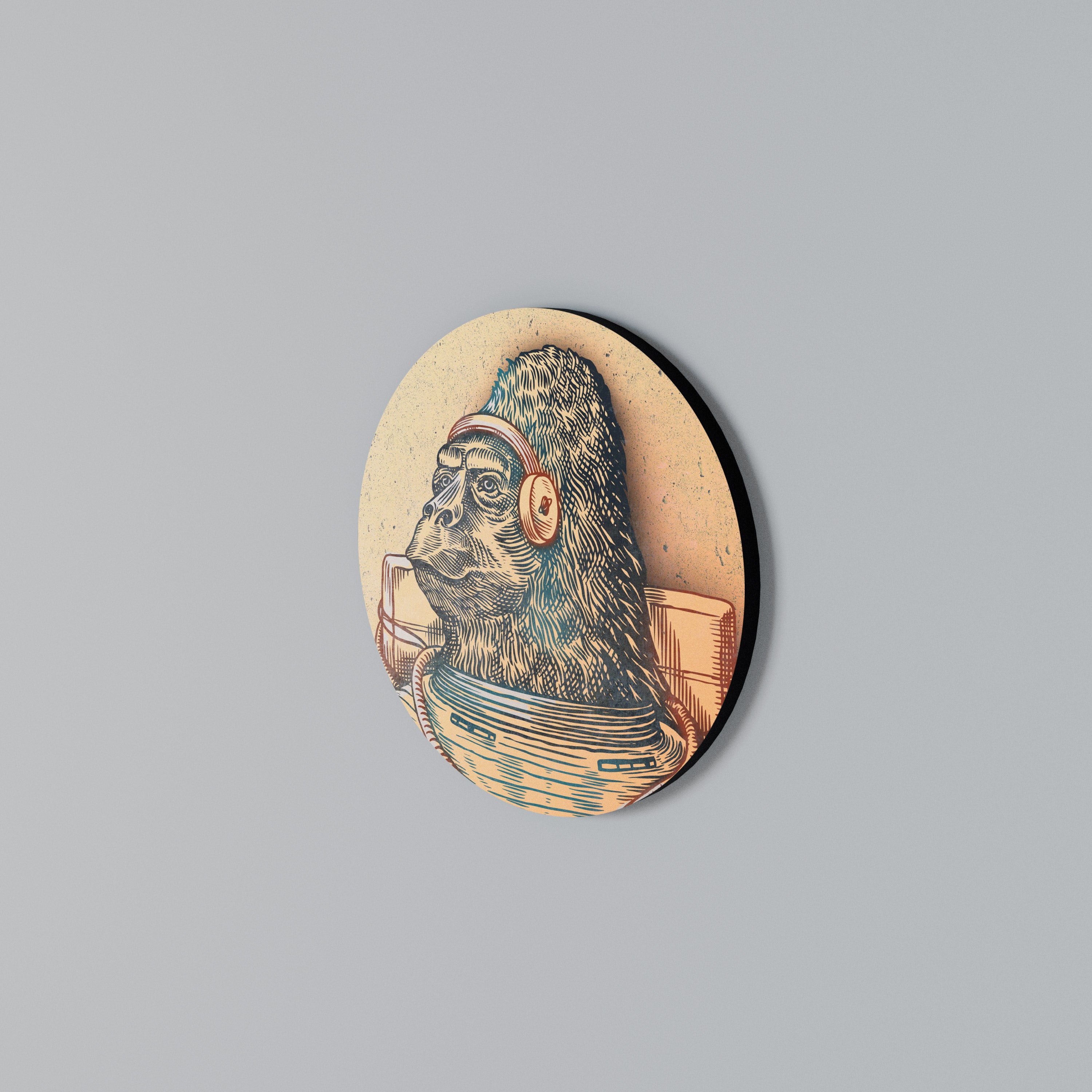 GORILLA GROOVE Kulatá nástěnná dekorace