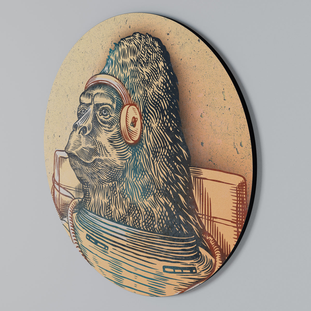 GORILLA GROOVE Kulatá nástěnná dekorace